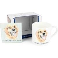 Purely Home Golden Retriever Mug & Coaster Gift Set