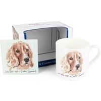 Purely Home Cocker Spaniel Mug & Coaster Gift Set