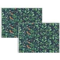 Purely Home Large Rectangle Botanical Mistletoe Worktop Protectors - Set Of 2