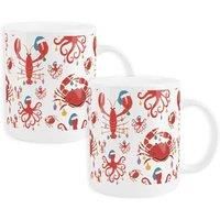 Purely Home Set Of 2 Christmas Sea Creatures Chaldon Bone China Mugs