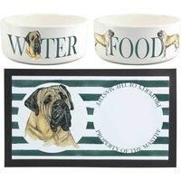 Purely Home Mastiff Pet Mat, Food & Water Bowl Set