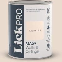 LickPro Max+ 1Ltr Taupe 03 Matt Emulsion Paint (397TM)
