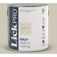 LickPro Max+ 2.5Ltr Greige 02 Eggshell Emulsion Paint (371TM)
