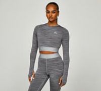 Montirex Womens Icon Lite Long Sleeved Crop T-Shirt - Grey - Size L