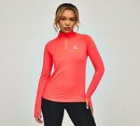 Montirex Womens Draft Quarter Zip T-Shirt - Pink - Size XS