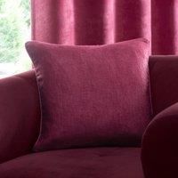 Fusion - Wine Red Cushion (43 x 43cm) - Filling Included - Piped Edge - Matching Curtains Available - Claret Red Cushion with Cover Included/Cushion Insert - Strata Collection