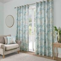 Dreams & Drapes - Duck Egg Wisteria Curtains W46 x L72 (117 x 183cm) - 2x Panels - Flower Eyelet Curtains in Duck Egg - Duck Egg Blue Floral Curtains & Drapes - Door Curtains for Bedroom/Living Room