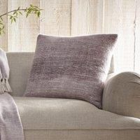 Drift Home - Mauve Gradient Cushion (43 x 43cm) - Sustainable Recycled Cotton - Filling/Padding Included - Mauve Dip Dyed Cushion with Insert - Mauve Textured Cushion - Matching Throw Available