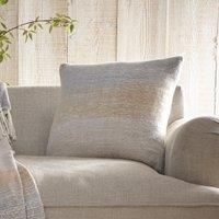 Drift Home - Ochre Gradient Cushion (43 x 43cm) - Sustainable Recycled Cotton - Filling/Padding Included - Ochre Dip Dyed Cushion with Insert - Ochre Textured Cushion - Matching Throw Available