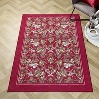 Dreams & Drapes Finch and Flower Non Slip 120cm x 180cm Rug Red
