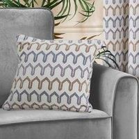 Curtina - Grey Woven Cushion (43 x 43cm) - Grey Geometric Cushion for Living Room/Bedroom - Natural Tones Filled Cushion (Cushions with Covers Included) - Arcadia Collection