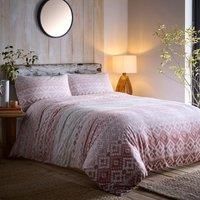 Appletree - Terracotta Tribal Duvet Cover - Single Bedding Size (140 x 200cm) - Soft 100% Brushed Cotton - 1 Pillowcase - Ethnic Motifs Bedding - Orange Bedding - Geometric - Ganado/Chinle Bedding