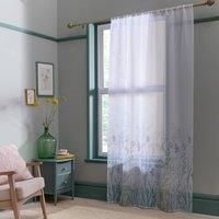 Appletree - Meadow Single Net Curtain for Windows W55 x L90 (140 x 228cm) - Voile Curtain for Bedroom/Living Room - Floral Voile Sheer Curtain - White Floral Sheer Curtain - Flower Voile