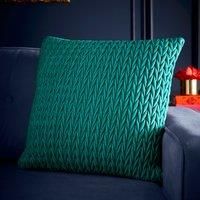 Laurence Llewelyn-Bowen - Jade Green Plain Plaited Cushion - 43 x 43cm - Velvet Cushion with Filling/Padding Included - Green Crotchet Cushion - Amory Collection of Plait Cushions
