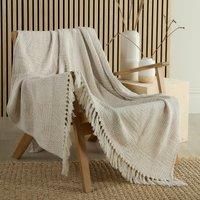 Appletree Myan Textured Geometric Throw 130cm x 180cm Natural