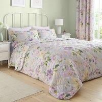 Dreams & Drapes - Heritage Florette Bedspread (230 x 230cm) - Purple Lilac Quilted Bedspread - Matching Bedding & Curtains Available - Purple Bedcover