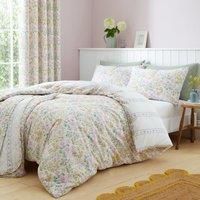 Dreams & Drapes - Ditzy Floral Print Duvet Cover - King Bedding Size (230 x 220cm) - 2 Pillowcases - Premium PolyCotton - Reversible Designs (Lilac Stripes) - Floral Duvet Cover
