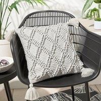 Drift Home - Alda Outdoor Cushion (43 x 43cm) - Grey Diamond Weave Cushion for Outdoor