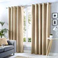 Fusion - Natural Blackout Curtains W90 x L72 (229 x 183cm) - 100% Cotton - Thick Weave 2 Panels - Natural Eyelet Curtains - Soundproof/Thermal Curtains in Natural - Curtains for Bedroom/Living Room