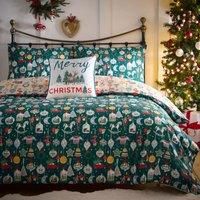 Fusion Christmas Ornaments Polycotton Duvet Cover & Pillowcase Set