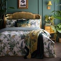 Laurence Llewelyn-Bowen Duvet Cover Set, 100% Cotton, Double 200x200cm, Green, 200 Thread Count, Floral Trellis Pattern, with 2 Pillowcases