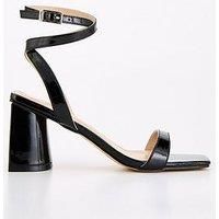 Raid Rainey Square Toe Heeled Sandal - Black