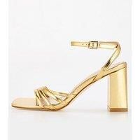 Raid Orson Strappy Block Heels - Gold