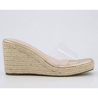Raid Lexxo Sandals - Wedges - Gold Pu & Clear Perspex