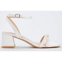 Raid Be Mine Wide Fit Shellie Heeled Sandals - Ivory Satin