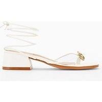 Raid Jenny Block Heel Gold Detail Sandal - White