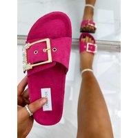 Crystal Chunky Buckle Sliders