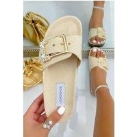 Crystal Chunky Buckle Sliders
