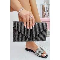 Crystal Glam Envelope Clutch Bag