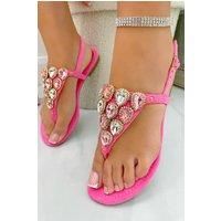 Sparkly Teardrop Toe Post Sandals