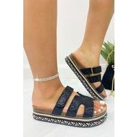 Crystal Luxe Double Strap Sliders