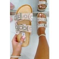 Crystal Radiant Double Strap Sliders