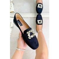 Crystal Buckle Blossom Loafers