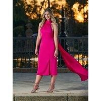 Satin One Shoulder Midi Dress