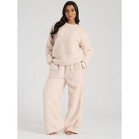 Loungeable Ribbon Trim Luxury Fleece Hooded Maxi Robe- Black