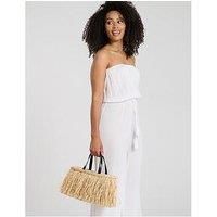 South Beach Straw Fringe Mini Bag