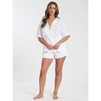 Embroidered Short Sleeve Short Set
