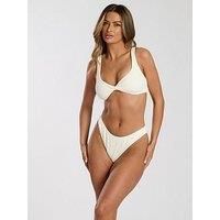 South Beach Zebra Crinkle Twist Bikini Top