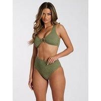South Beach Zebra Crinkle Ring Bikini Top