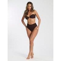 South Beach Textured High Waist Brief - Brown