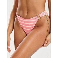 South Beach Stripe Crinkle Ring Side Brief