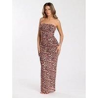 South Beach Printed Mesh Strapless Maxi Dress - Multi