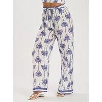 South Beach Printed Tie Waist Pant