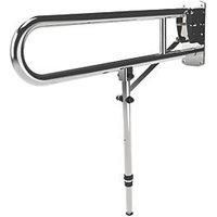 Nymas NymaCARE Doc M Stainless Steel Hinged Support Rail with Leg Polished Stainless Steel 800mm x 860mm x 32mm (687JM)