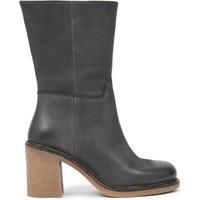 Crepe Block Heel Ankle Boot