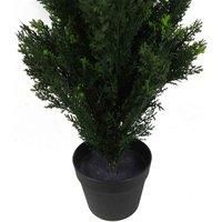90cm Green Artificial Cedar Cypress Topiary - UV Resistant Decor Plant